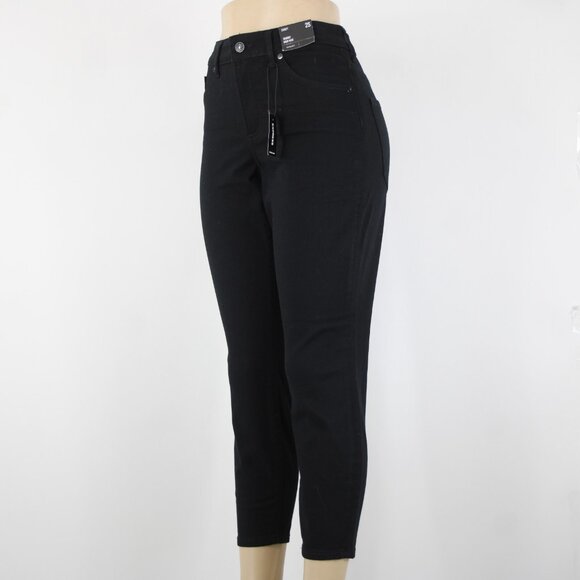 Express $80 Sz 2S x 25 Black Denim Skinny High Rise Cotton Polyester Jeans - Picture 3 of 16